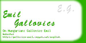 emil gallovics business card